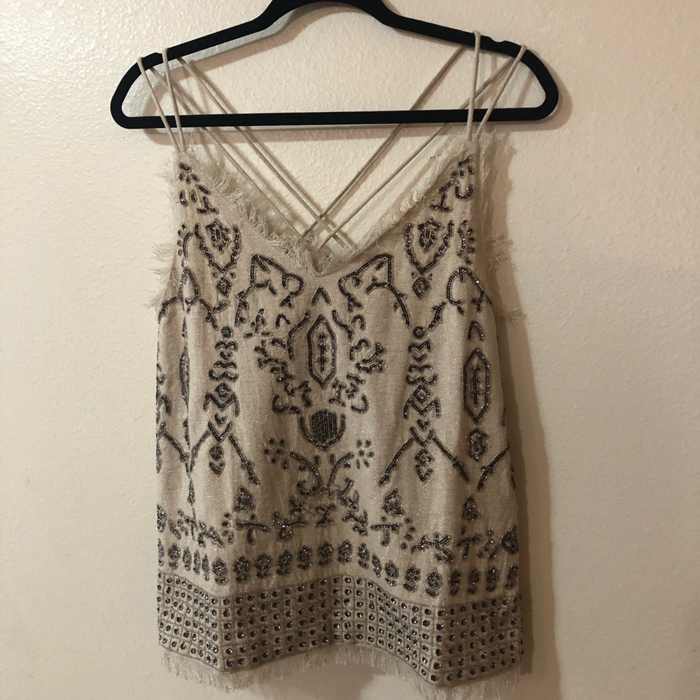 Boston Proper Sequin Embellished Tank